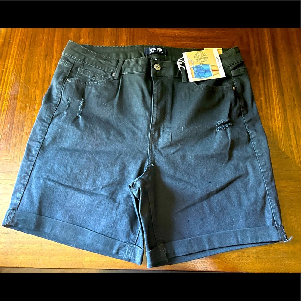 Plus Size WAX Fixed Cuff Shorts - Black 3X (Size 18)